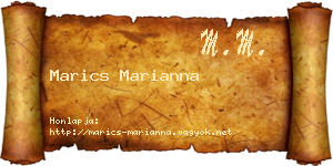 Marics Marianna névjegykártya